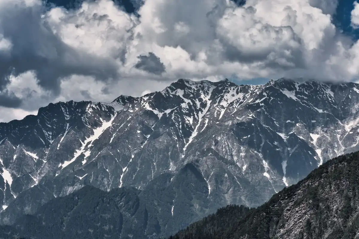 Himalayan snow peaks from the Kumaon hills